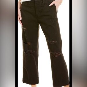 NEW w TAG Studio Frame Denim Le Tomboy Washed Noir Rips Trouser Black  UNISEX 28